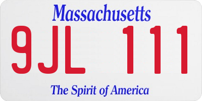 MA license plate 9JL111
