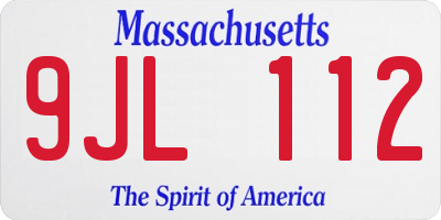 MA license plate 9JL112