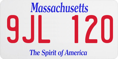 MA license plate 9JL120