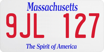 MA license plate 9JL127