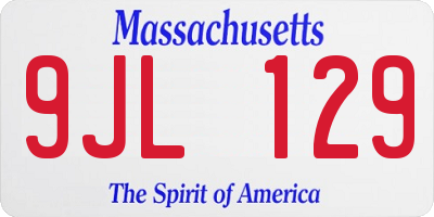MA license plate 9JL129