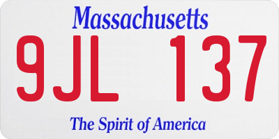 MA license plate 9JL137