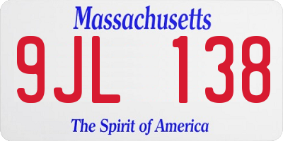 MA license plate 9JL138