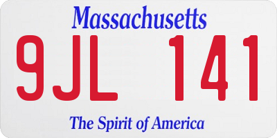 MA license plate 9JL141