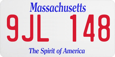 MA license plate 9JL148