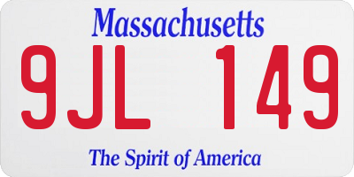 MA license plate 9JL149