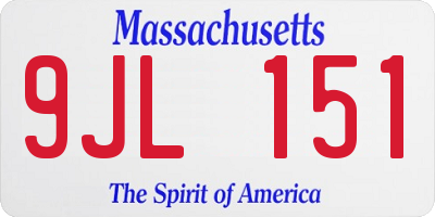 MA license plate 9JL151