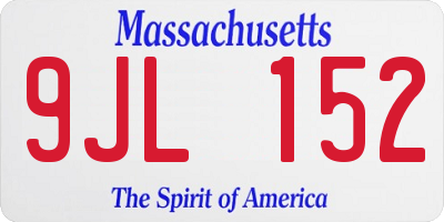 MA license plate 9JL152