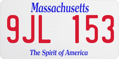 MA license plate 9JL153