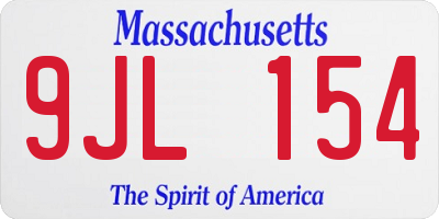 MA license plate 9JL154