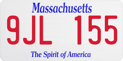 MA license plate 9JL155