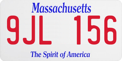 MA license plate 9JL156