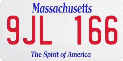 MA license plate 9JL166