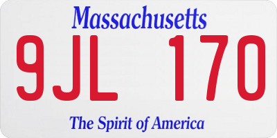 MA license plate 9JL170
