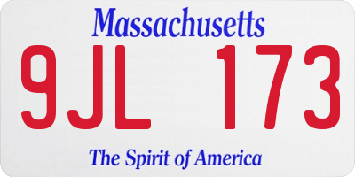 MA license plate 9JL173