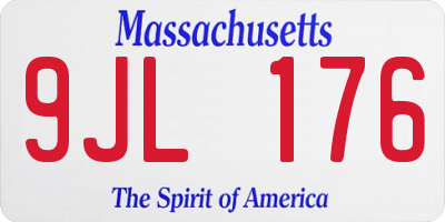MA license plate 9JL176