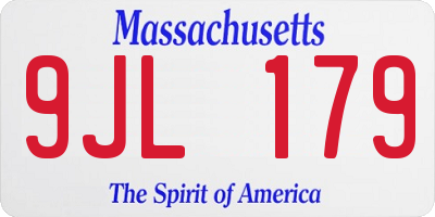 MA license plate 9JL179