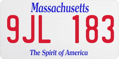 MA license plate 9JL183