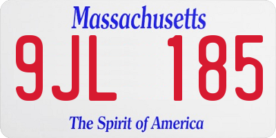 MA license plate 9JL185
