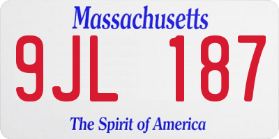 MA license plate 9JL187