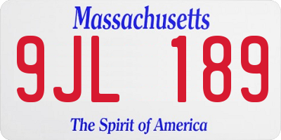 MA license plate 9JL189