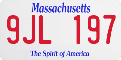 MA license plate 9JL197