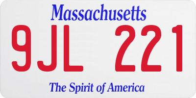 MA license plate 9JL221