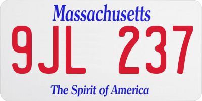 MA license plate 9JL237