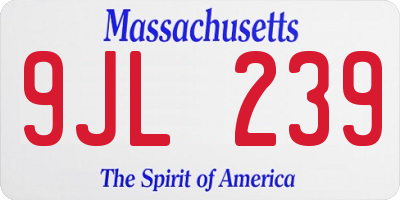 MA license plate 9JL239