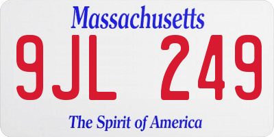 MA license plate 9JL249
