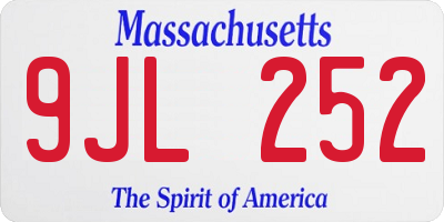 MA license plate 9JL252