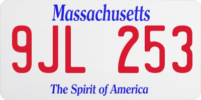MA license plate 9JL253