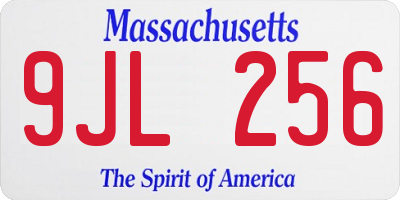 MA license plate 9JL256