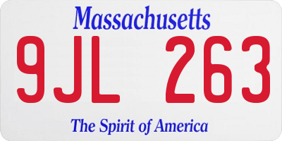 MA license plate 9JL263