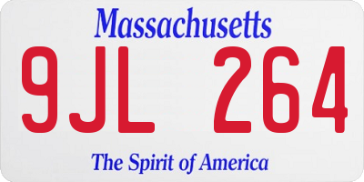 MA license plate 9JL264