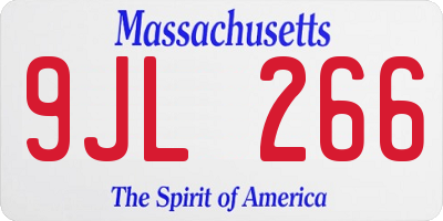 MA license plate 9JL266