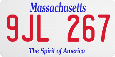MA license plate 9JL267