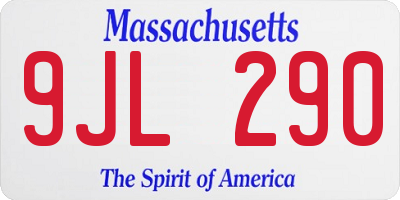 MA license plate 9JL290