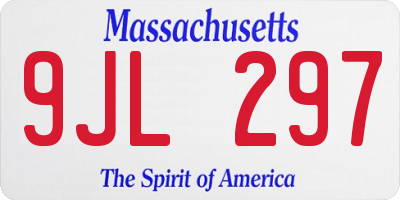 MA license plate 9JL297