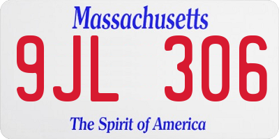 MA license plate 9JL306