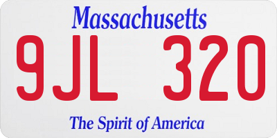 MA license plate 9JL320