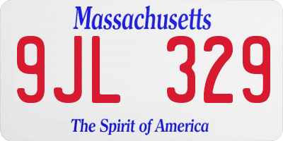 MA license plate 9JL329