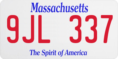 MA license plate 9JL337