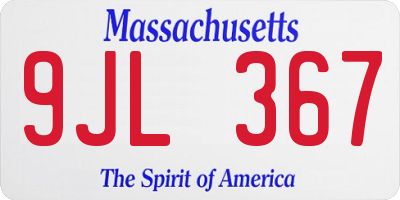 MA license plate 9JL367