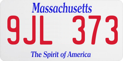 MA license plate 9JL373