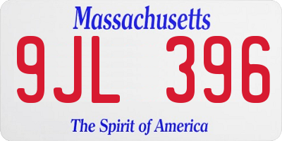 MA license plate 9JL396