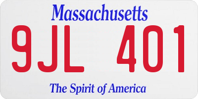 MA license plate 9JL401
