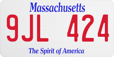 MA license plate 9JL424