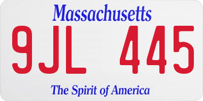 MA license plate 9JL445