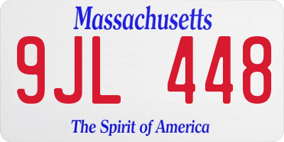 MA license plate 9JL448